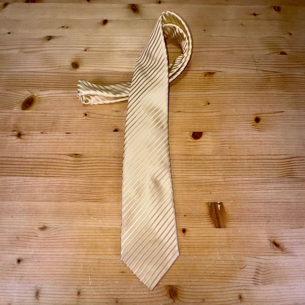 Charles‎ Tyrwhitt Jermyn Street London Silk Tie Cream Diagonal Stripe 58"